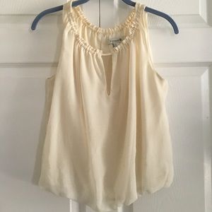 Cream bubble hem blouse